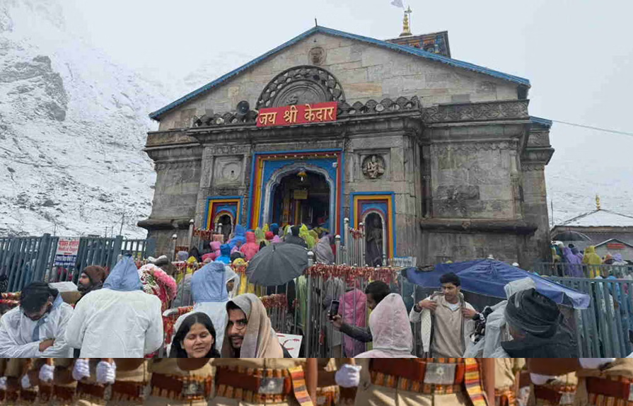 केदारनाथ: बर्फ की सफेद चादर में सजा बाबा केदार का धाम, बर्फबारी के बीच भी दर्शन कर रहे श्रद्धालु, तस्वीरें